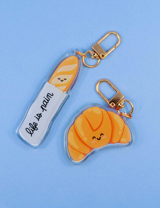 "Life Is Pain" Baguette Keychain