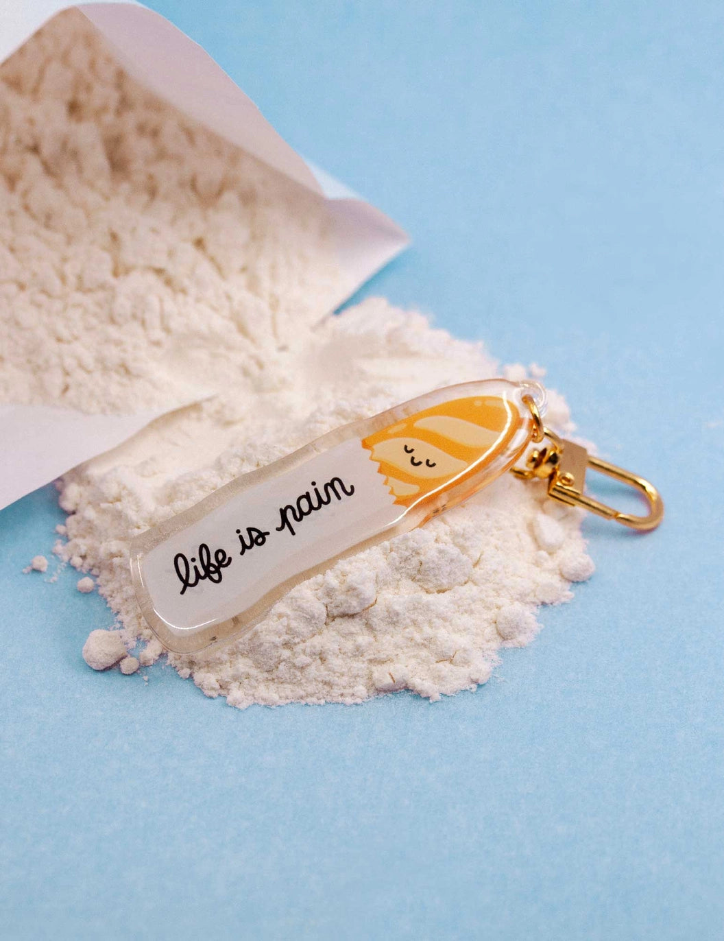 "Life Is Pain" Baguette Keychain