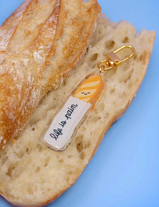 "Life Is Pain" Baguette Keychain