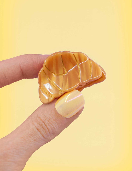 Mini French Croissant Paris Hair Clip - set of 2