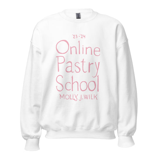 Online Pastry School Sweatshirt with Pink Text